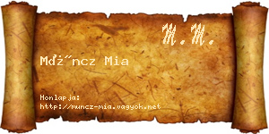 Müncz Mia névjegykártya